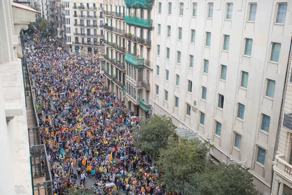 Barcelone Esp Catalogne 2019 Manifeste Pour Indépendance Barcelone Espagne — Photo