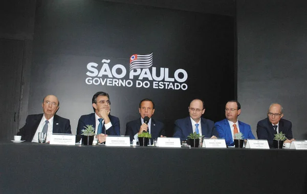 Sao Paulo 2019 Guvernör Joao Doria Meddelar Nyheter Från Mötet — Stockfoto