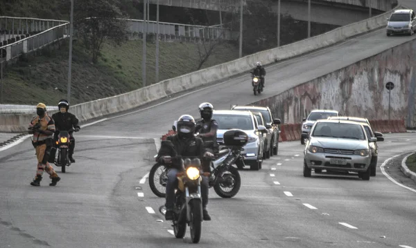 Września 2020 Sao Paulo Brazylia Motocykliści Aplikacyjni Dostawczy Protestują Przed — Zdjęcie stockowe