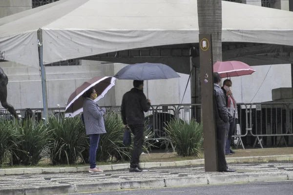 Koude Regenachtige Dag Sao Paulo Oktober 2020 Sao Paulo Brazilië — Stockfoto