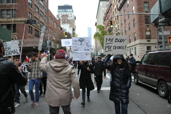 Протести Проти Блокади Нью Йорку Листопада 2020 Нью Йорк Сша — стокове фото