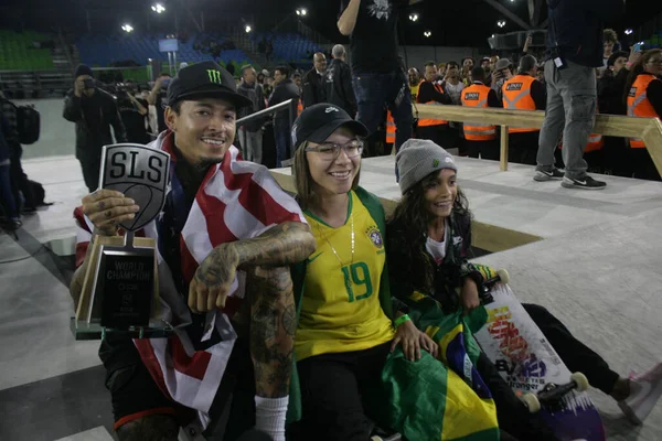 Sao Paulo 2019 Mundial Skate Street Nyjah Rhuston Pamela Rosa — 스톡 사진
