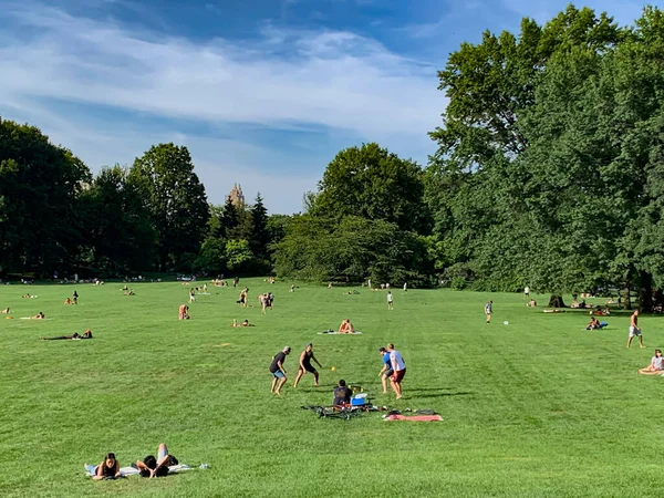 Juillet 2020 New York États Unis Des Gens Pique Niquent — Photo