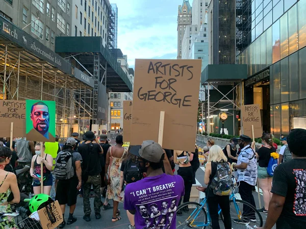 Trump Tower Siyahların Yaşamı Önemlidir Protestosu Temmuz 2020 New York — Stok fotoğraf