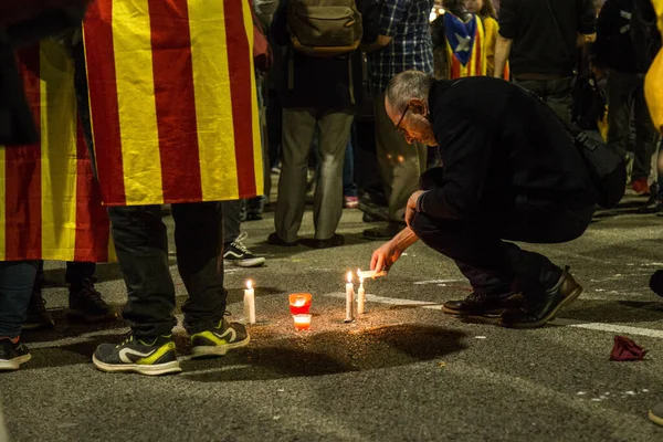 Barcelone Espagne 2019 Manifestation Pour Liberté Catalogne — Photo