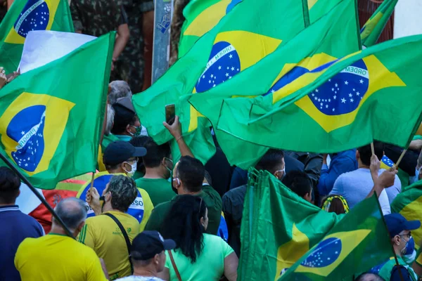 Presiden Brasil Mengunjungi Porto Alegre Tengah Pandemi Covid April 2020 — Stok Foto