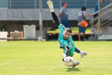 Porto Alegre - Ekim 02, 2019: Gremio 'ya karşı oynanan maçta, Amerika' nın Copa Libertadores takımının yarı finallerinde 1. maçta geçerlidir.