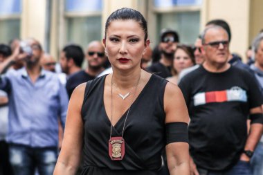 SAO PAULO, SP, 04.11.2019 - Brezilya 'daki polis binası önünde vatandaşların protestosu
