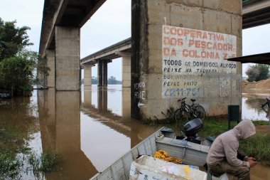 Porto Alegre (RS), 11 / 07 / 2020 - Sokaklarını su basmış durumdaki Archipelago adalarının sakinleri, Guaiba 'nın yükselişinden endişe duymaya devam ediyor. Grande dos Marinheiros, Pintada, Pavao ve Flores adalarında