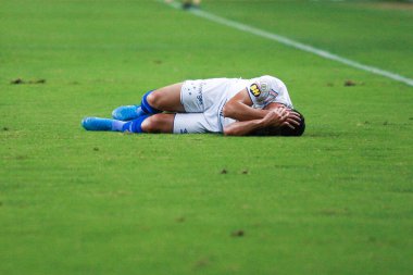 Porto Alegre - Ekim 02, 2019: Gremio 'ya karşı oynanan maçta, Amerika' nın Copa Libertadores takımının yarı finallerinde 1. maçta geçerlidir.