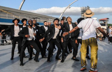 Sao Paulo, 25 Ocak 2020 - SAMBA VAI VAI OKULU TEKNİKİ - Escola de Samba Vai Vai 'nin teknik provası Sao Paulo' nun kuzeyinde Anhembi 'de gerçekleşti. 