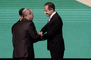 SAO PAULO, SP, 12.11.2019 - VICE-PRESIDENTE HAMILTON MOURAO - O Başkan Yardımcısı Brasil Hamilton Mourao e o Ministro da Defesa Fernando Azevedo e Silva recebem a Outorga de Orito do Merito Industrial Sao Paulo, do President da Fiesp Paulo Skaf, n.