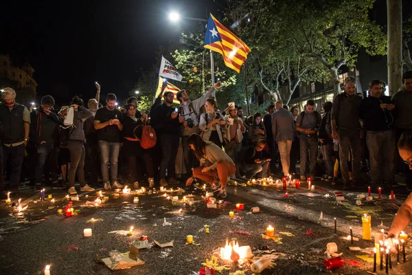 Barcelone Espagne 2019 Manifestation Pour Liberté Catalogne — Photo