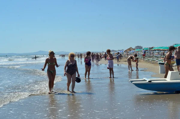 Int Movimento Sulla Spiaggia Giugno 2020 Rimini Italia Movimento Spiaggia — Foto Stock