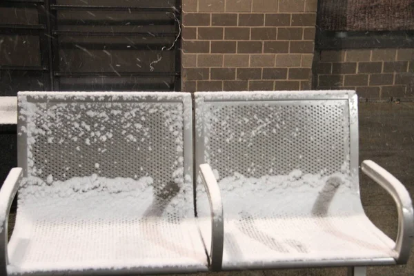 December 2020 New York Zware Sneeuwval Treft New York Deze — Stockfoto