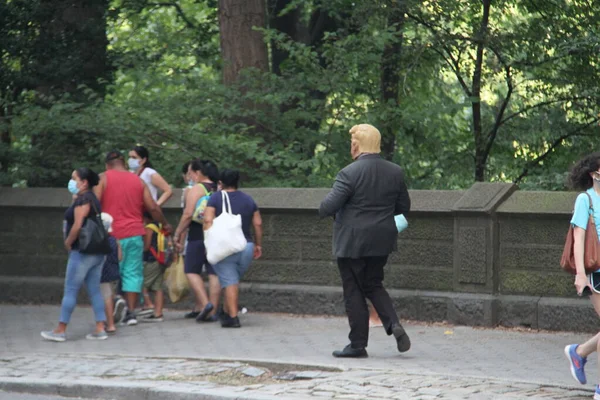 September 2020 New York Usa Een Man Verkleed Als President — Stockfoto