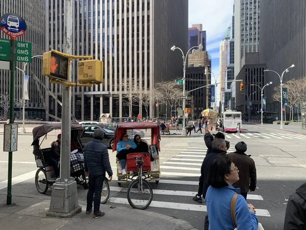 Nova Iorque Estados Unidos América Movimento Pessoas Times Suare Nova — Fotografia de Stock