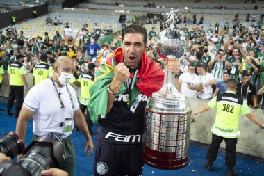 (Palmeiras şampiyonu Conmebol Libertadores 2020. 30 Ocak 2021, Rio de Janeiro, Brezilya: Palmeiras, Rio de Janeiro 'daki Maracana Stadyumu' nda Conmebol Libertadores 2020 finalini 1-0 yendi. İki takım Brezilyalı. Çok az hayran var.