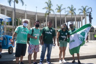 30 Ocak 2021, Rio de Janeiro, Brezilya: Rio de Janeiro 'daki Maracana Stadyumu' nda oynanan Conmebol Libertadores Finali için Palmeiras ve Santos arasında oynanan futbol maçı. 