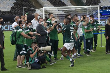 30 Ocak 2021, Rio de Janeiro, Brezilya: Rio de Janeiro 'daki Maracana Stadyumu' nda oynanan Conmebol Libertadores Finali için Palmeiras ve Santos arasında oynanan futbol maçı. 