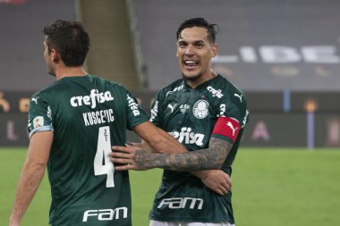 (Palmeiras şampiyonu Conmebol Libertadores 2020. 30 Ocak 2021, Rio de Janeiro, Brezilya: Palmeiras, Rio de Janeiro 'daki Maracana Stadyumu' nda Conmebol Libertadores 2020 finalini 1-0 yendi. İki takım Brezilyalı. Çok az hayran var.