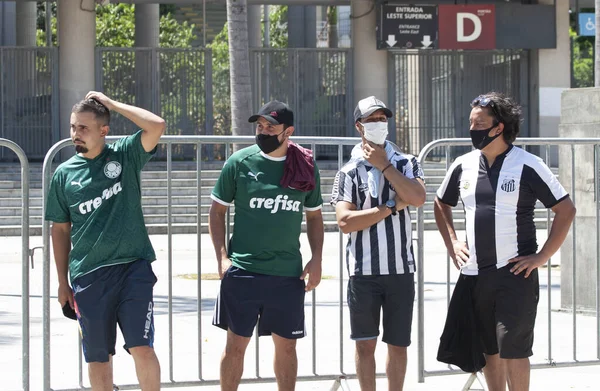 Janeiro 2021 Rio Janeiro Brasil Jogo Futebol Entre Palmeiras Santos — Fotografia de Stock