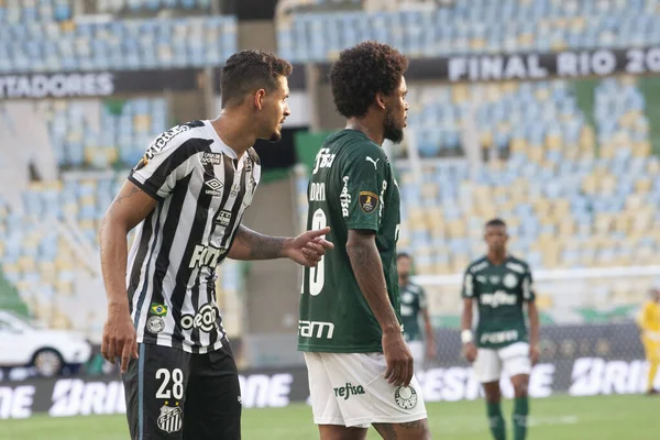 Janeiro 2021 Rio Janeiro Brasil Jogo Futebol Entre Palmeiras Santos — Fotografia de Stock