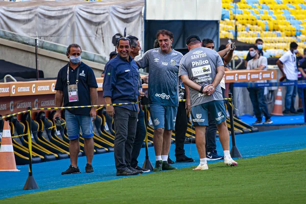 Santos Joueurs Dernier Entraînement Reconnaissance Terrain Pour Finale Des Libertadores — Photo