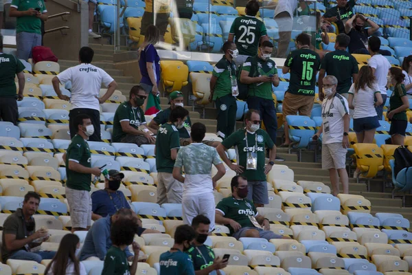 2021 Január Rio Janeiro Brazília Labdarúgó Mérkőzés Palmeiras Santos Között — Stock Fotó