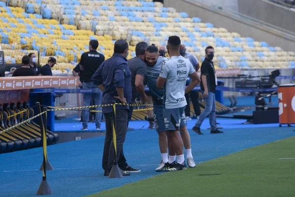 Giocatori Santos Ultima Formazione Riconoscimento Del Campo Finale Libertadores America — Foto Stock