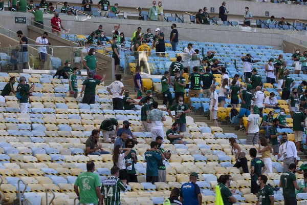 2021 Január Rio Janeiro Brazília Labdarúgó Mérkőzés Palmeiras Santos Között — Stock Fotó