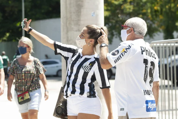 Januari 2021 Rio Janeiro Brasilien Fotbollsmatch Mellan Palmeiras Och Santos — Stockfoto