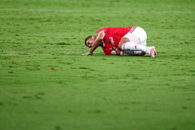 Flamengo - Brezilya 1. Lig Futbol Ligi 'nin biseksüel şampiyonu. 25 Şubat 2021, Sao Paulo, Brezilya: Flamengo takımı Sao Paulo 'daki Morumbi Stadyumu' nda Sao Paulo futbol takımına karşı oynadığı B-Championship maçını kutluyor. 