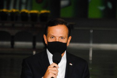 COVID-19 ile savaşmak için Sao Paulos Kısıtlayıcı Tedbirler. 11 Mart 2021, Sao Paulo, Brezilya: Sao Paulo Valisi Joao Doria, Covid-19 ile mücadele etme planının acil bir safhasının uygulandığını duyurdu.,