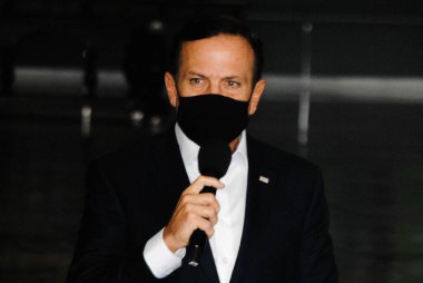 COVID-19 ile savaşmak için Sao Paulos Kısıtlayıcı Tedbirler. 11 Mart 2021, Sao Paulo, Brezilya: Sao Paulo Valisi Joao Doria, Covid-19 ile mücadele etme planının acil bir safhasının uygulandığını duyurdu.,