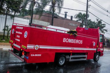  Brezilyalı Senatör Binbaşı Olimpio 'nun cenaze töreni. 19 Mart 2021, Guarulhos, Sao Paulo, Brezilya: 3 Mart 2021 'de Covid-19 nedeniyle hastaneye kaldırılan Senatör Binbaşı Olimpio, beyin ölümü nedeniyle hayatını kaybetti.