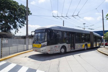 Sao Paulo (SP), 24 / 03 / 2021 Otobüs ve Sao Paulo, Brasil 'in toplu taşımacılığı