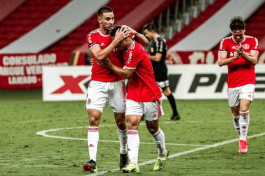 Gaucho Şampiyonası: Gremio, Brasil / Pel 'e karşı. 3 Mart 2021, Porto Alegre, Rio Grande do Sul, Brezilya: Pelotas 'lı Gremio ve Brasil arasındaki futbol maçı, Arena do Gremio' da oynanan Gaucho Şampiyonası 'nın ikinci turu için geçerlidir.