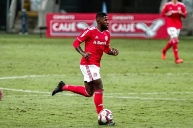 Gaucho Şampiyonası: Gremio Internacional 'a karşı. 3 Nisan 2021, Porto Alegre, Rio Grande do Sul, Brezilya: Porto Ale 'deki Arena do Gremio' da oynanan Gaucho Şampiyonası 'nın dokuzuncu turu için geçerli olan Gremio ve Internacional arasındaki futbol maçı