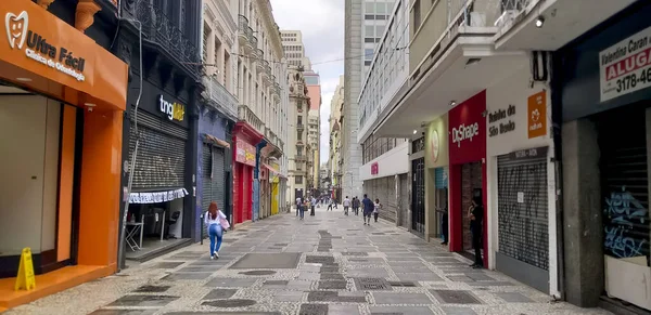 상파울루 상점들은 Covid 사이의 사태로 닫았다 2021 브라질 상파울루 상파울루의 — 스톡 사진