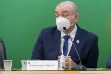 Brezilya 'da Ulusal Grip Aşısı' nın başlatılması. 12 Nisan 2021, Brezilya Federal Bölgesi: Brezilya Sağlık Bakanı Marcelo Queiroga, Ulusal Grip Aşısı Kampanyasını başlattı 