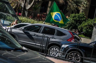 Sao Paulo 'daki Hıristiyan Aile Konvoyu Protestosu. 11 Nisan 2021, Sao Paulo, Brezilya: 