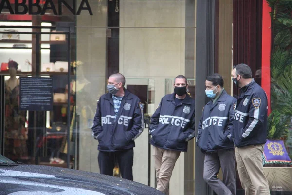 Nazista Branco Nacionalista Escoltado Pela Nypd Durante Protesto Contra Blm — Fotografia de Stock