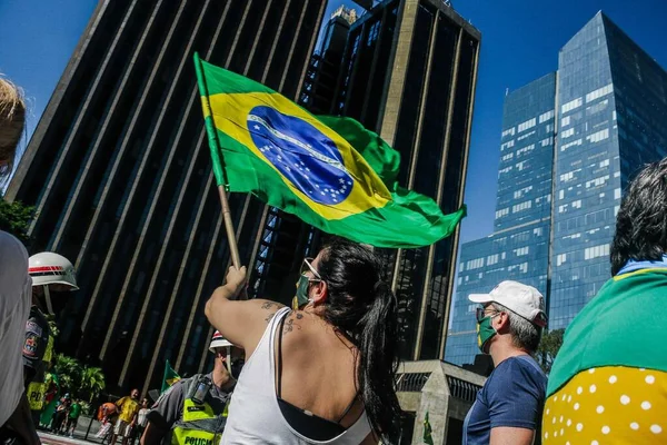 Марш Протеста Христианской Семьи Мотоциклах Сан Паулу Апреля 2021 Года — стоковое фото