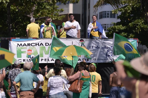 Marcha Familia Cristiana Por Libertad Motorcade Protesta Playa Copacabana Abril —  Fotos de Stock