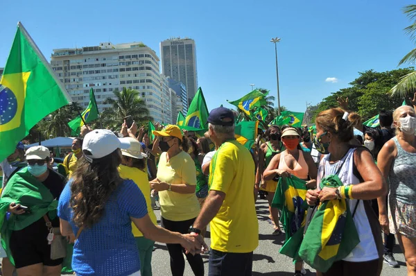 Marcha Família Cristã Pela Liberdade Protesto Motorcade Praia Copacabana Abril — Fotografia de Stock