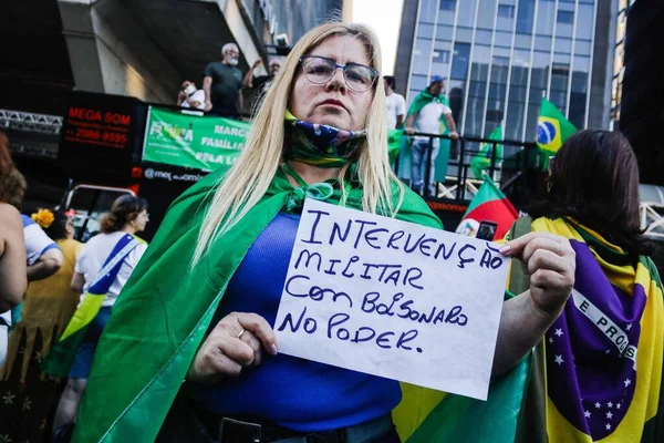 Sao Paulo Daki Hıristiyan Aile Konvoyu Protestosu Nisan 2021 Sao — Stok fotoğraf