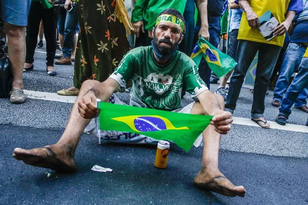 Březen Křesťanského Rodinného Protestu Kolony Sao Paulu Dubna 2021 Sao — Stock fotografie
