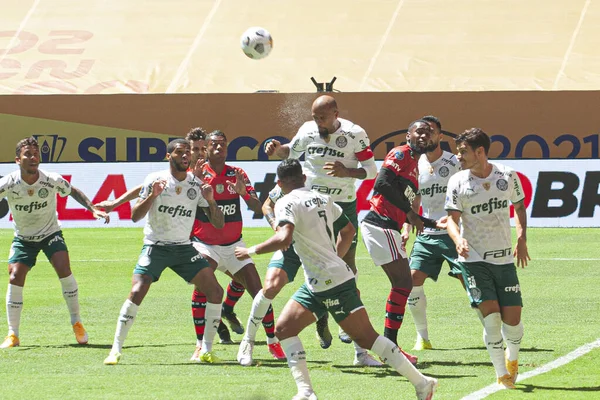 Final Supercopa Flamengo Palmeiras Abril 2021 Brasilia Distrito Federal Brasil — Foto de Stock