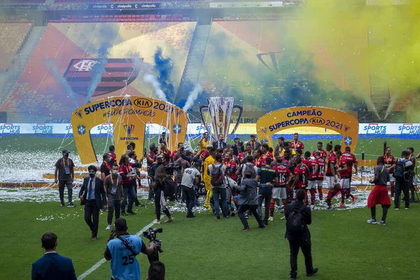 Flamengo Gana Final Supercopa Abril 2021 Brasilia Distrito Federal Brasil — Foto de Stock